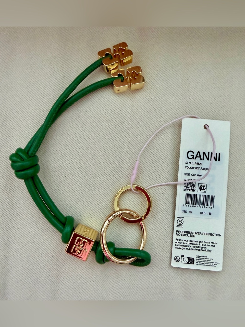 GANNI
logo-charm keyring - Picture 2 of 9